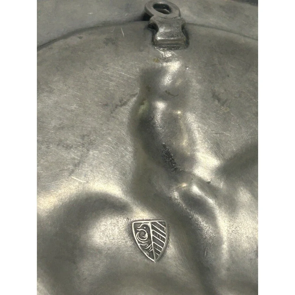 Vintage Knight Pewter Plate Germany Stamped with crest 1513
